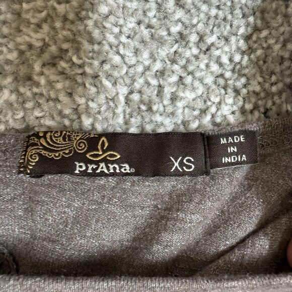 prAna Shirt Womens XS Gray Sleeveless Open Back Tie Drape Yoga Casual Soft Top - Picture 5 of 8